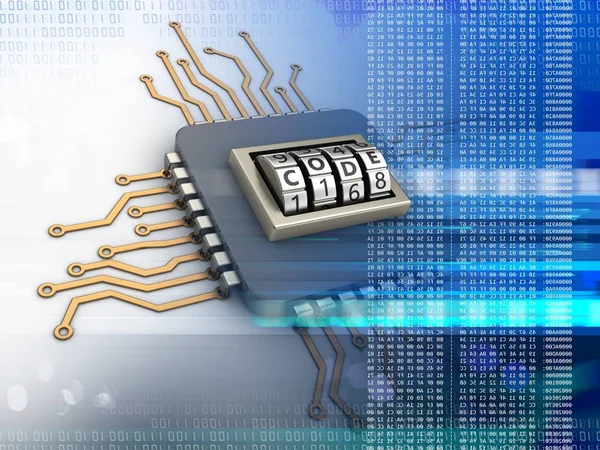 Illustratie van elektronische microprocessor — Stockfoto