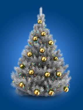 Gümüş Noel ağacının gösterimi 