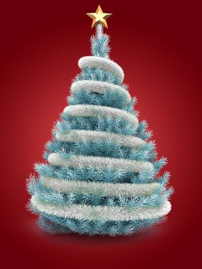 illüstrasyon mavi Noel ağacının 