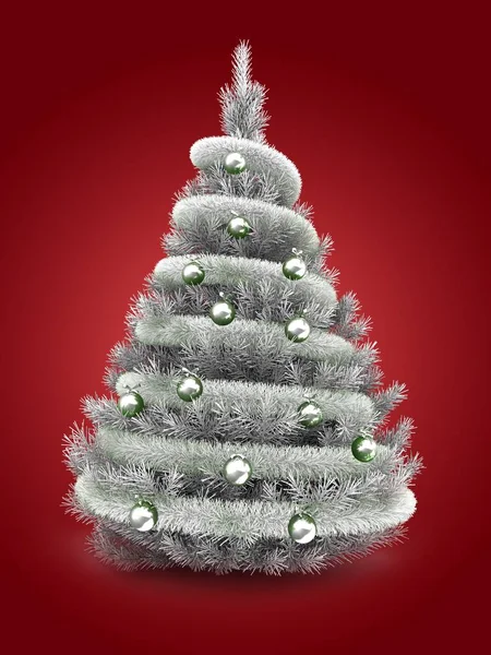 Gümüş Noel ağacının gösterimi 