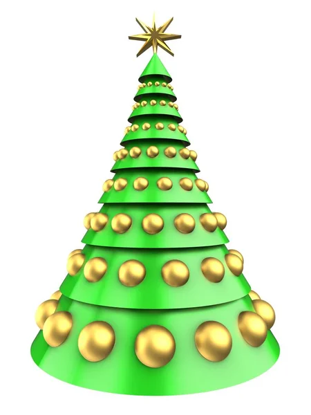 Luz verde árvore de Natal — Fotografia de Stock