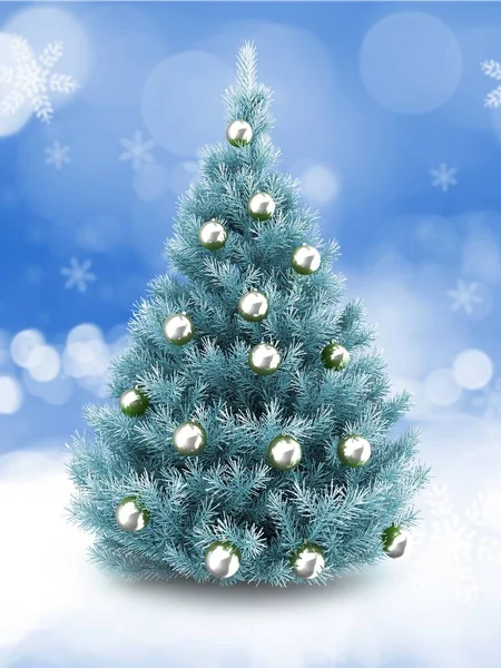 蓝色圣诞树的插图 — 图库照片