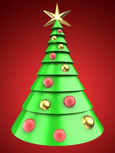 Luz verde árvore de Natal — Fotografia de Stock