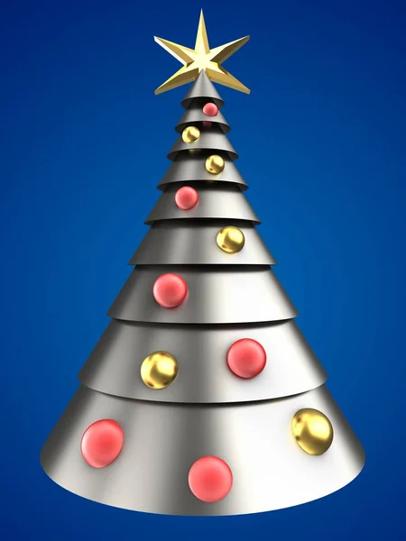 Weihnachtsbaum aus Metall — Stockfoto