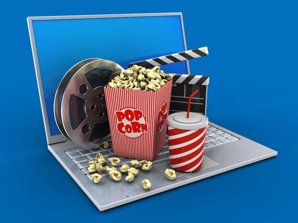 Illustration of laptop over  background — Stock Photo, Image