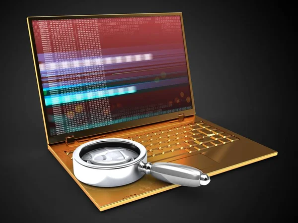 Illustratie van gouden computer — Stockfoto