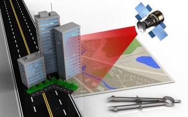  Şehir binaları ile harita gösterimi