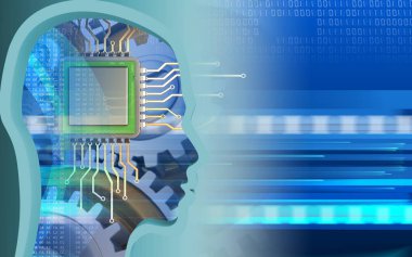  Cyber arka plan üzerinde chip