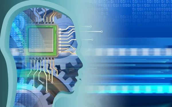  Cyber arka plan üzerinde chip