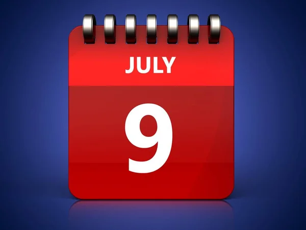 illustration of  9 july calendar