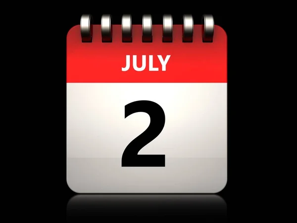 Illustration of  2 july calendar — Stock Photo, Image