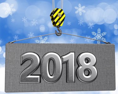 2018 işareti ile kanca vinç