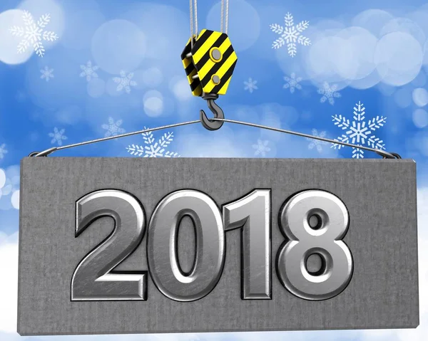 2018 işareti ile kanca vinç