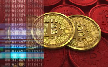  bitcoin arka plan üzerinde gösterimi
