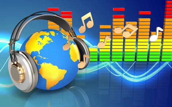 kulaklık dünyada çizimi