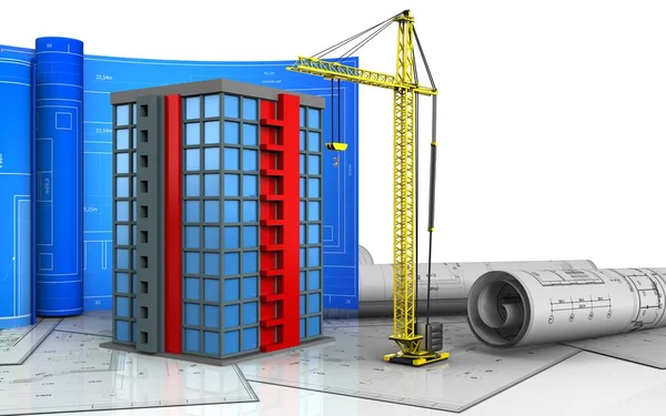 Bina arka plan üzerinde gösterimi