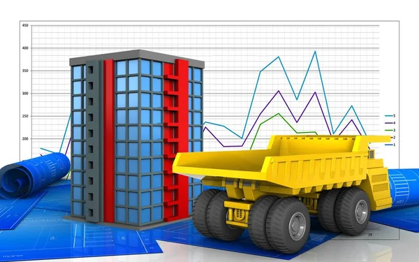 Bina arka plan üzerinde gösterimi