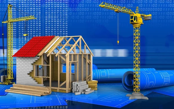  Çerçeve ev vinç ile