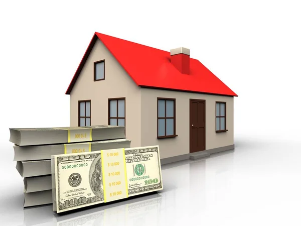 Illustration of house  over  background — Stock Photo, Image