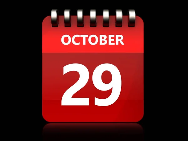 Illustration of october 29 calendar — Stock Photo, Image