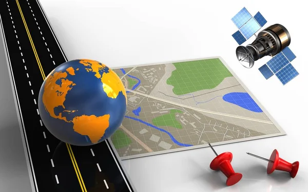  Dünya küre ile harita gösterimi 