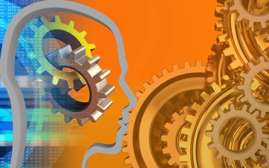 Gears'ı turuncu arka plan üzerinde