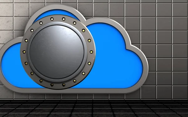 Cloud with vault door  template — Stock Photo, Image