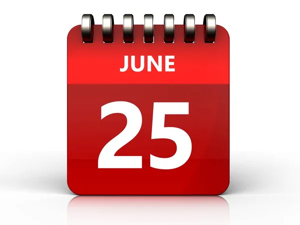 Ilustración del calendario del 25 de junio —  Fotos de Stock