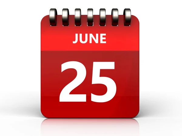 Illustration of june 25 calendar — Stock Photo, Image