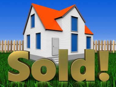 ev çim üzerinde satılan işaretiyle