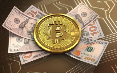 bitcoin arka plan üzerinde gösterimi