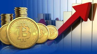 sikke üzerinde yükselen grafikler arka plan 