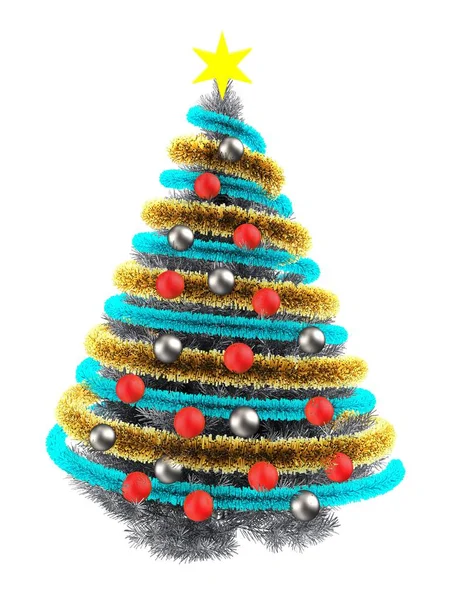 Metallic Christmas tree — Stock Photo, Image