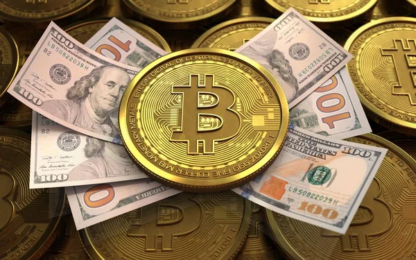 bitcoin arka plan üzerinde gösterimi
