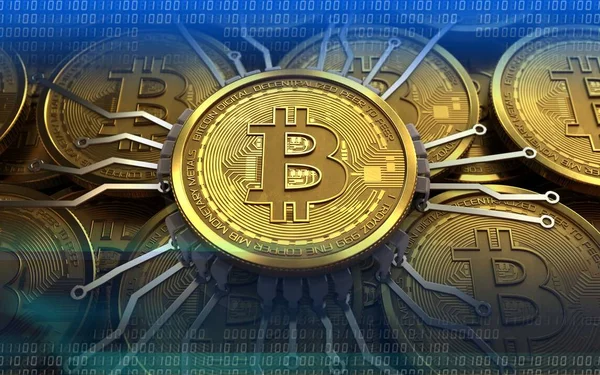 bitcoin arka plan üzerinde gösterimi