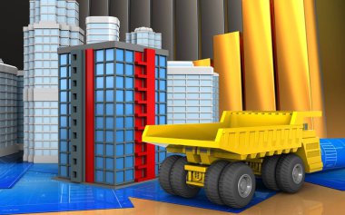 Bina arka plan üzerinde gösterimi