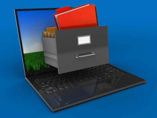 Illustration of laptop over  background — Stock Photo, Image