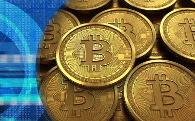 bitcoin arka plan üzerinde gösterimi