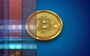 bitcoin arka plan üzerinde gösterimi