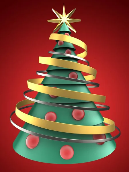 Grüner und blauer Weihnachtsbaum — Stockfoto