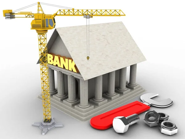 Banco sobre fundo branco — Fotografia de Stock