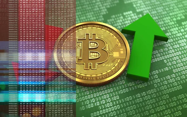 bitcoin arka plan üzerinde gösterimi