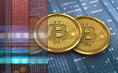 bitcoin arka plan üzerinde gösterimi