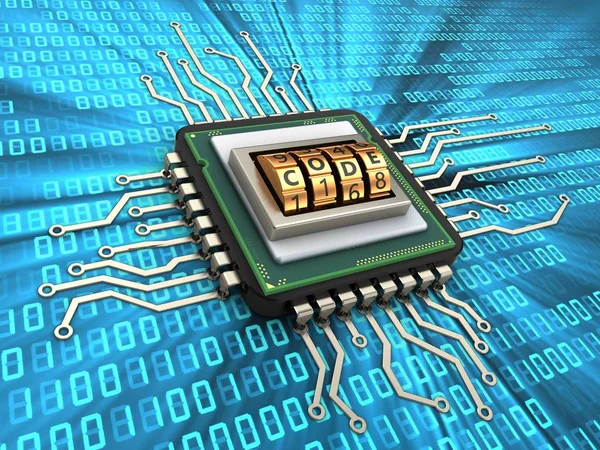 Ilustração de chip de computador — Fotografia de Stock