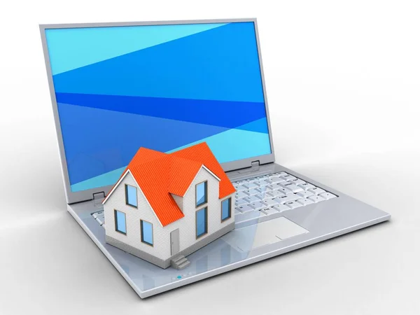 Illustration of laptop over  background — Stock Photo, Image