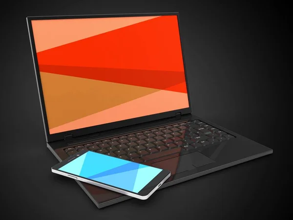 Laptop mint háttér illusztrációja — Stock Fotó