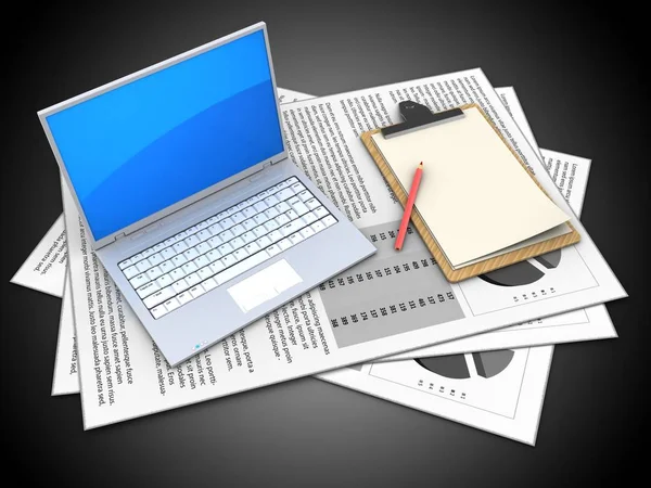 Illustration of documents over  background — Stock Photo, Image