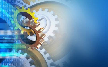  mavi arka plan üzerinde vites