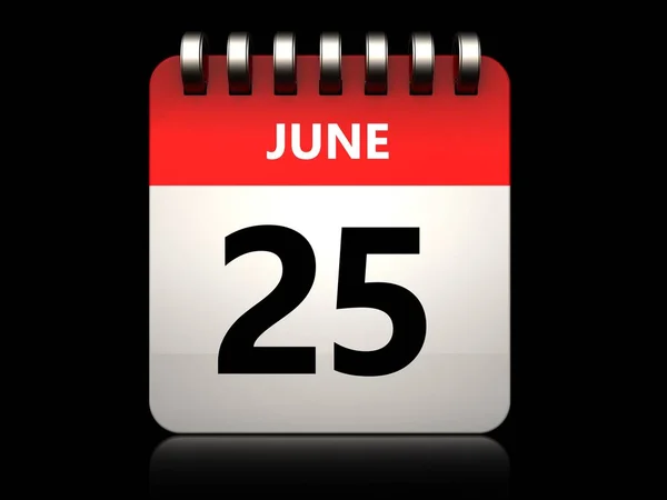 Ilustrace j 25 června kalendáře — Stock fotografie