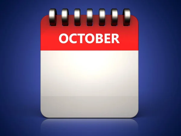 Illustration of j  october calendar — Stock Photo, Image